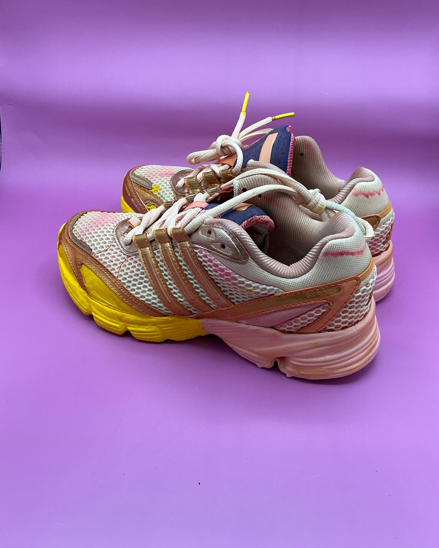 🌞 “Sunburst” – Yellow & Pink adidas Custom