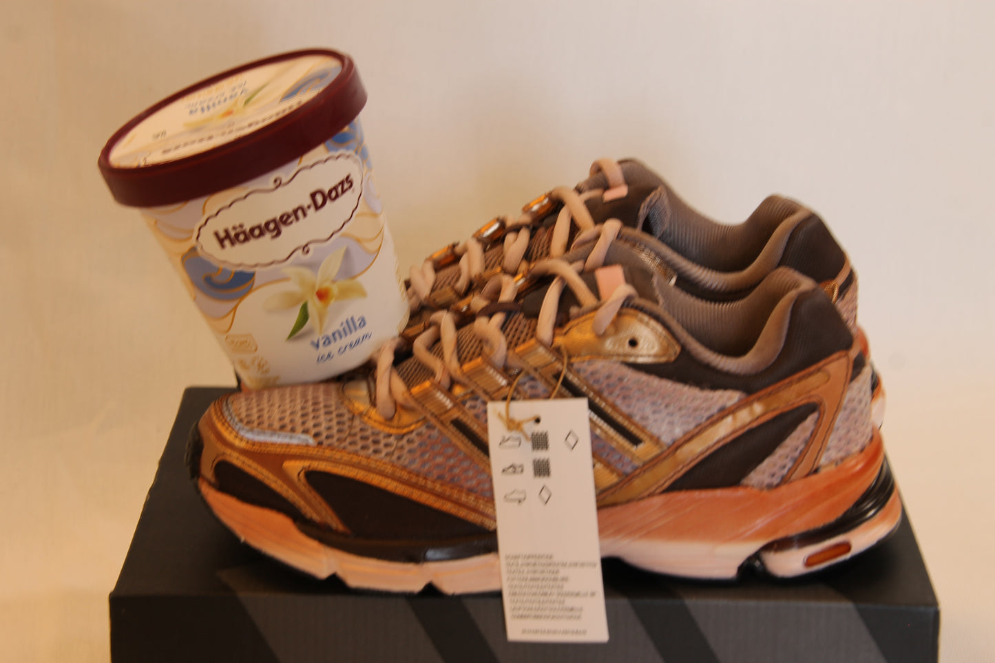 Caramel Swirl – Ice Cream-Themed Custom Sneakers with a Luxurious Touch